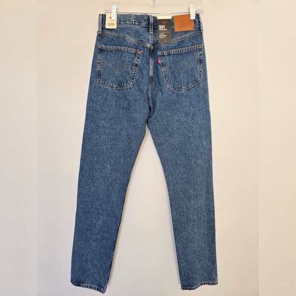 NWT Levi's Premium 501 Original Straight Jeans Womens 27 Blue 90s - Picture 2 of 8